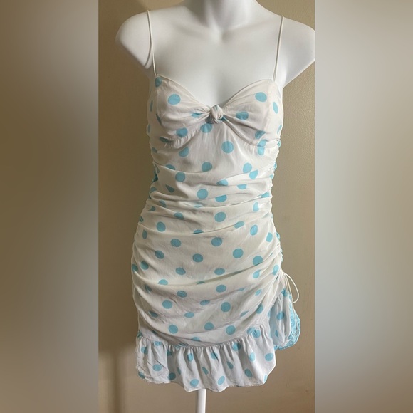 For Love And Lemons Caroline Mini Dress In Bay Breeze XS - Picture 1 of 9